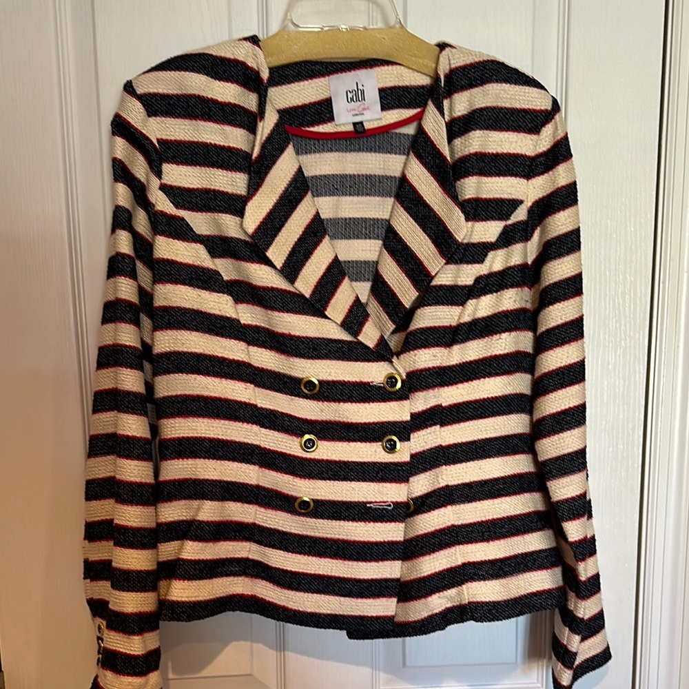 CAbi Red and Blue Blazer Tailored Suit Jacket